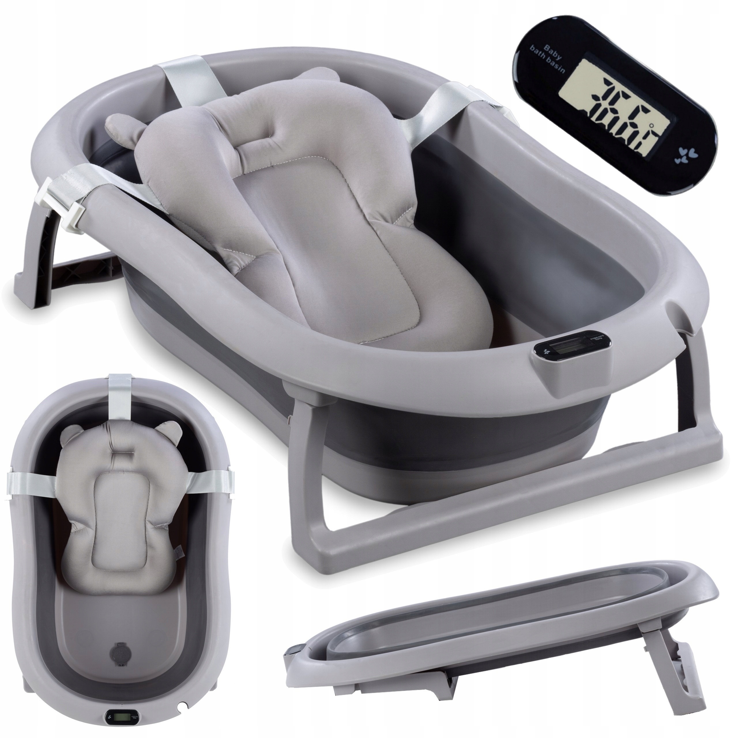 Wanienka Składana Z Termometrem LCD I Poduszką Bath&care To-ma