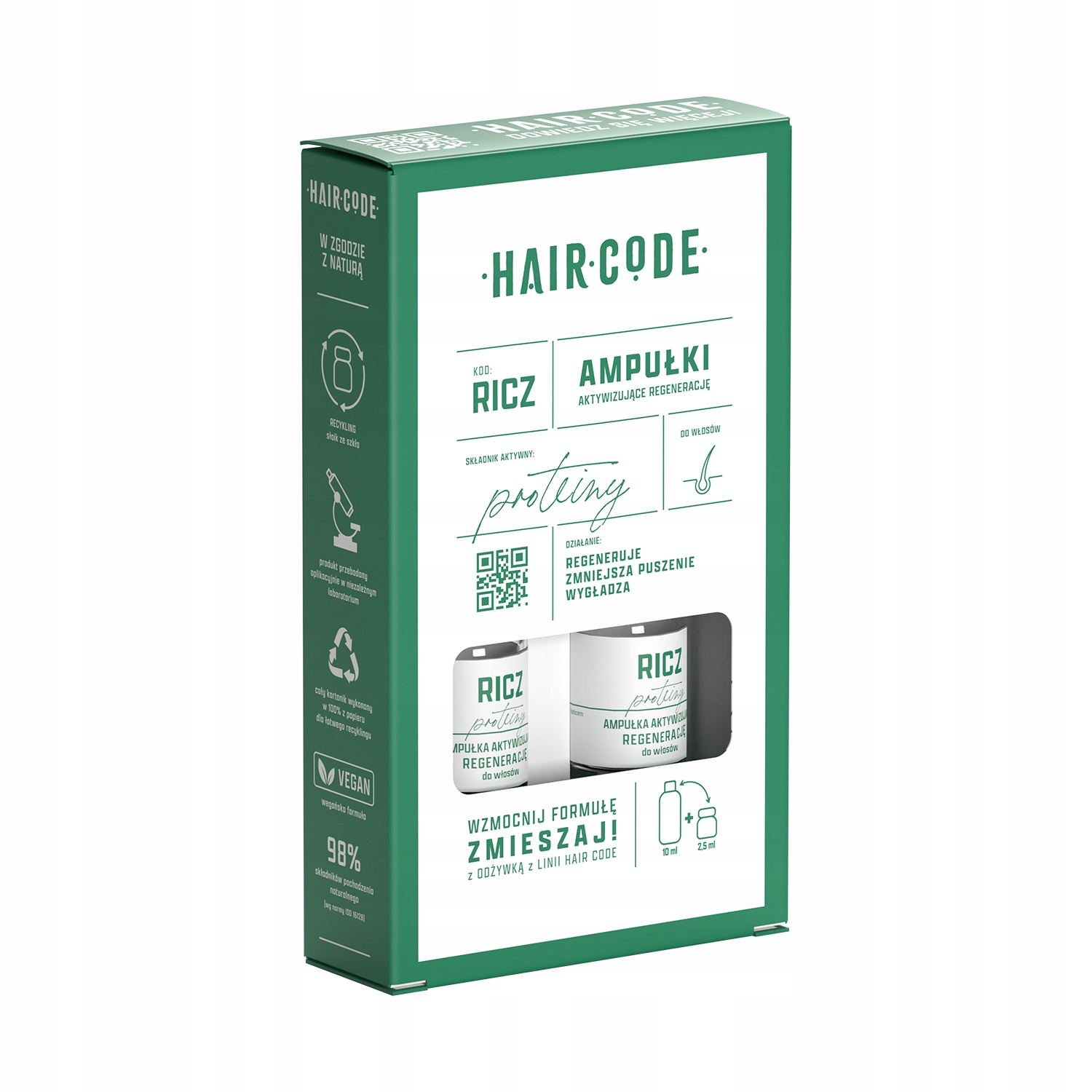 HAIR CODE Ampułki regenerujące RICZ 4x5 ml Marka inna marka