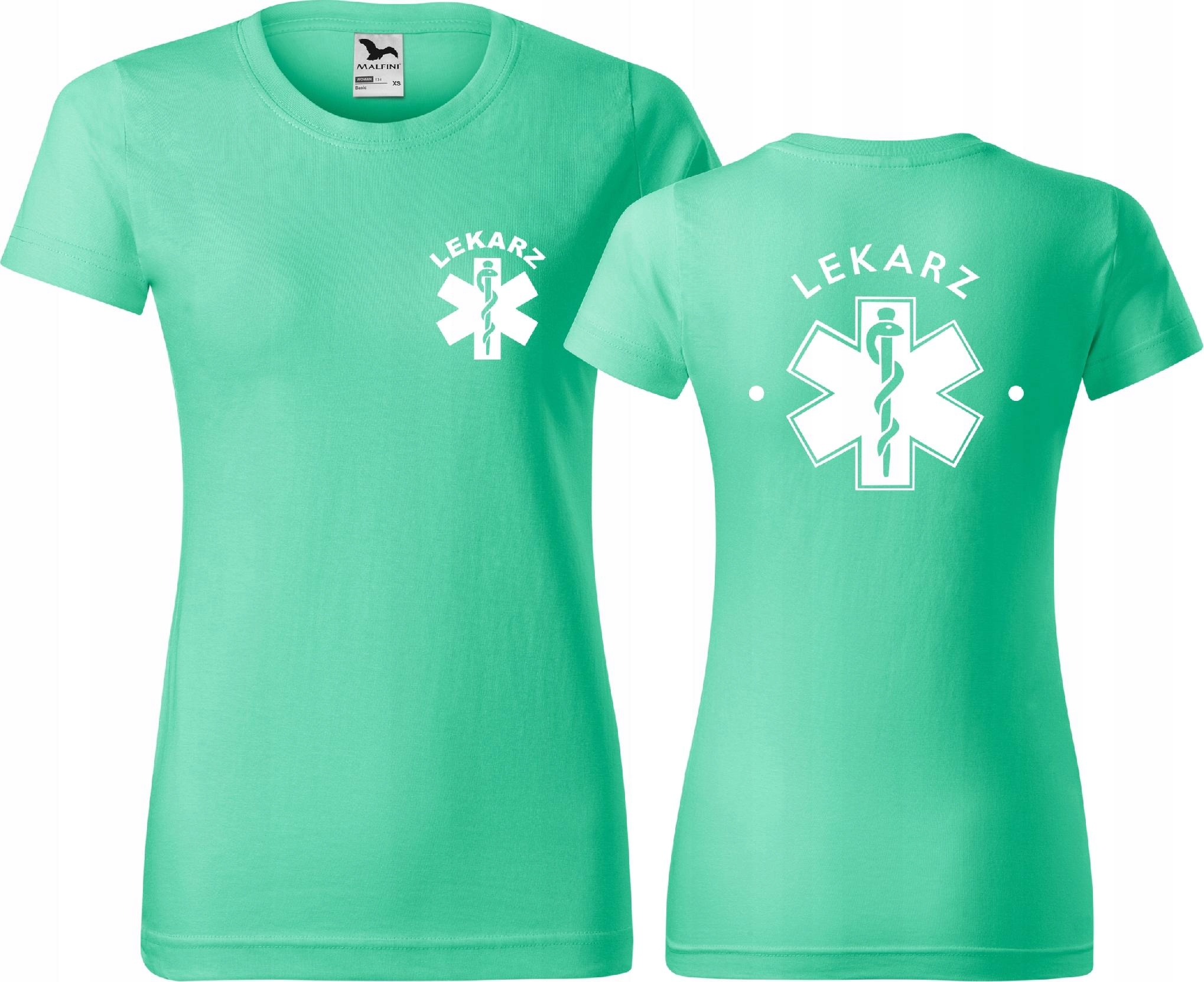 

Wygodna damska koszulka medyczna nadruk Lekarz M