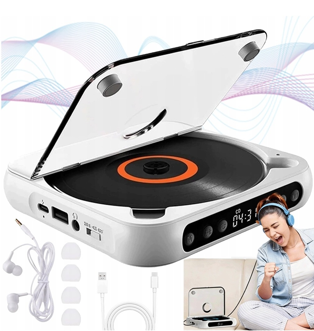 Přenosný CD MP3 Přehrávač S Bluetooth Reproduktorem, Funkce Opakování Ab