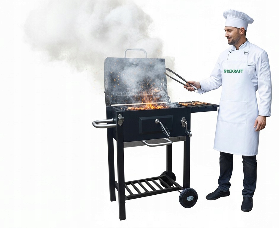 Grill Węglowy z Żeliwnym Rusztem Dekraft "angular" Regulacja Paleniska