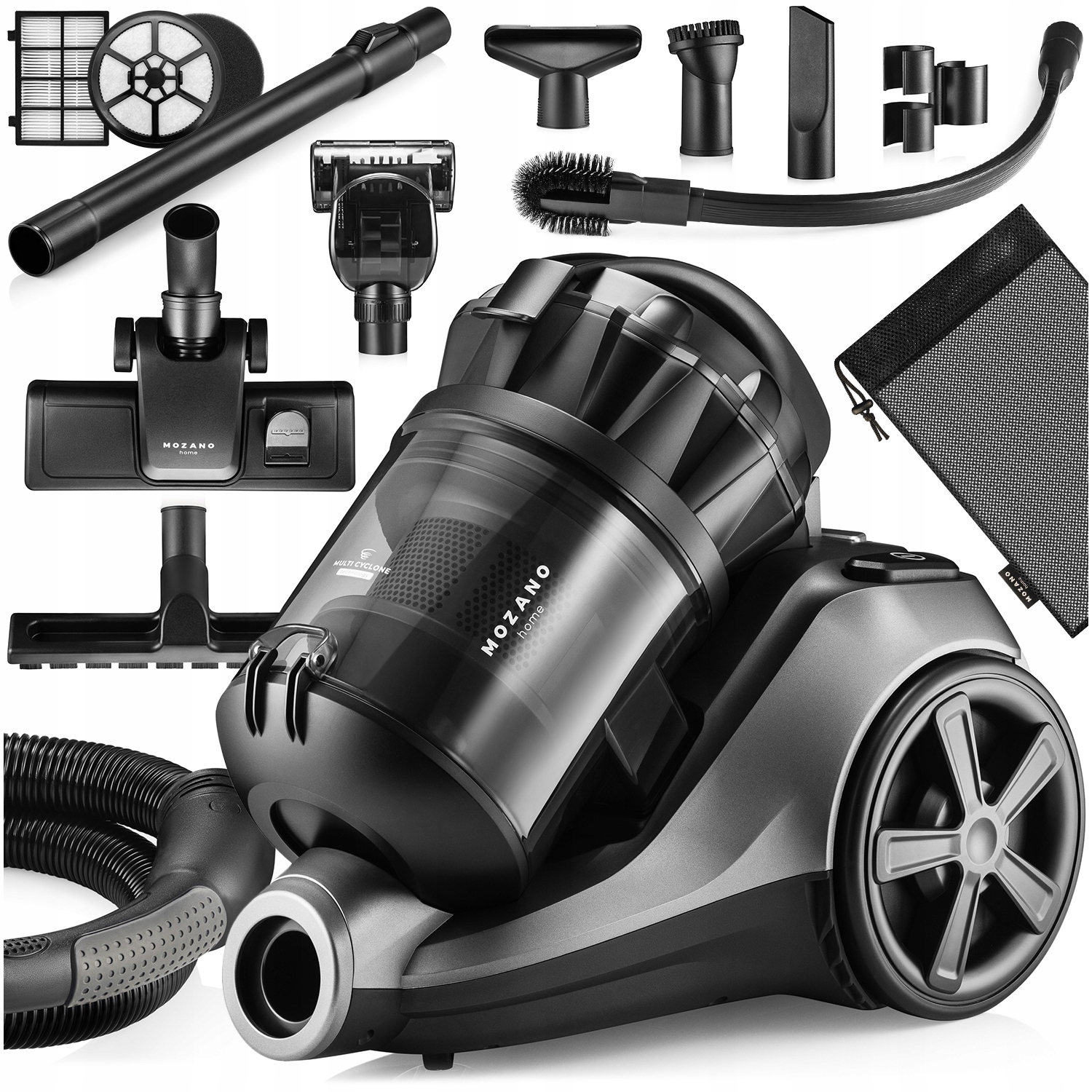 Odkurzacz Cyklonowy Bezworkowy Turboszczotka Filtr Hepa 3L Mozano