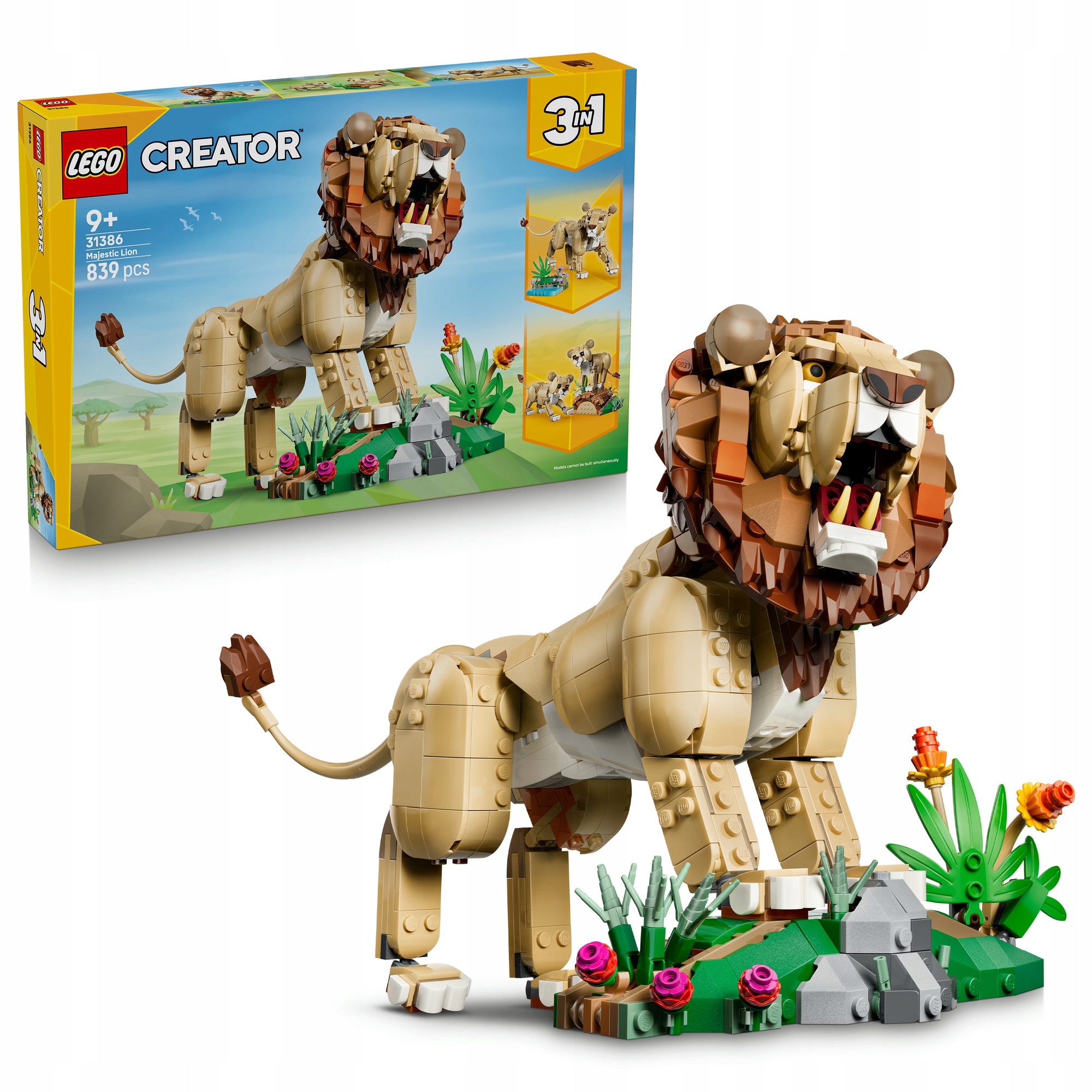 Lego Creator 3v1 31386 Divoká zvířata Pyšný lev 839 dílků