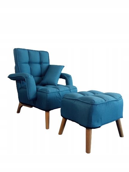 

Fotel uszak z podnóżkiem regulowany S1408 niebiesk