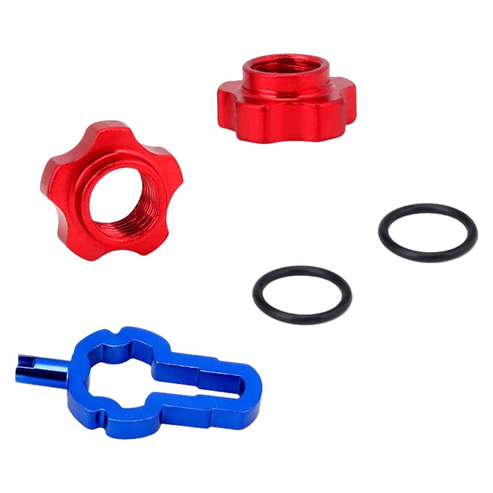 Presta Valve Nut Adapter to Presta Wrench Road Bike valve core nutRed