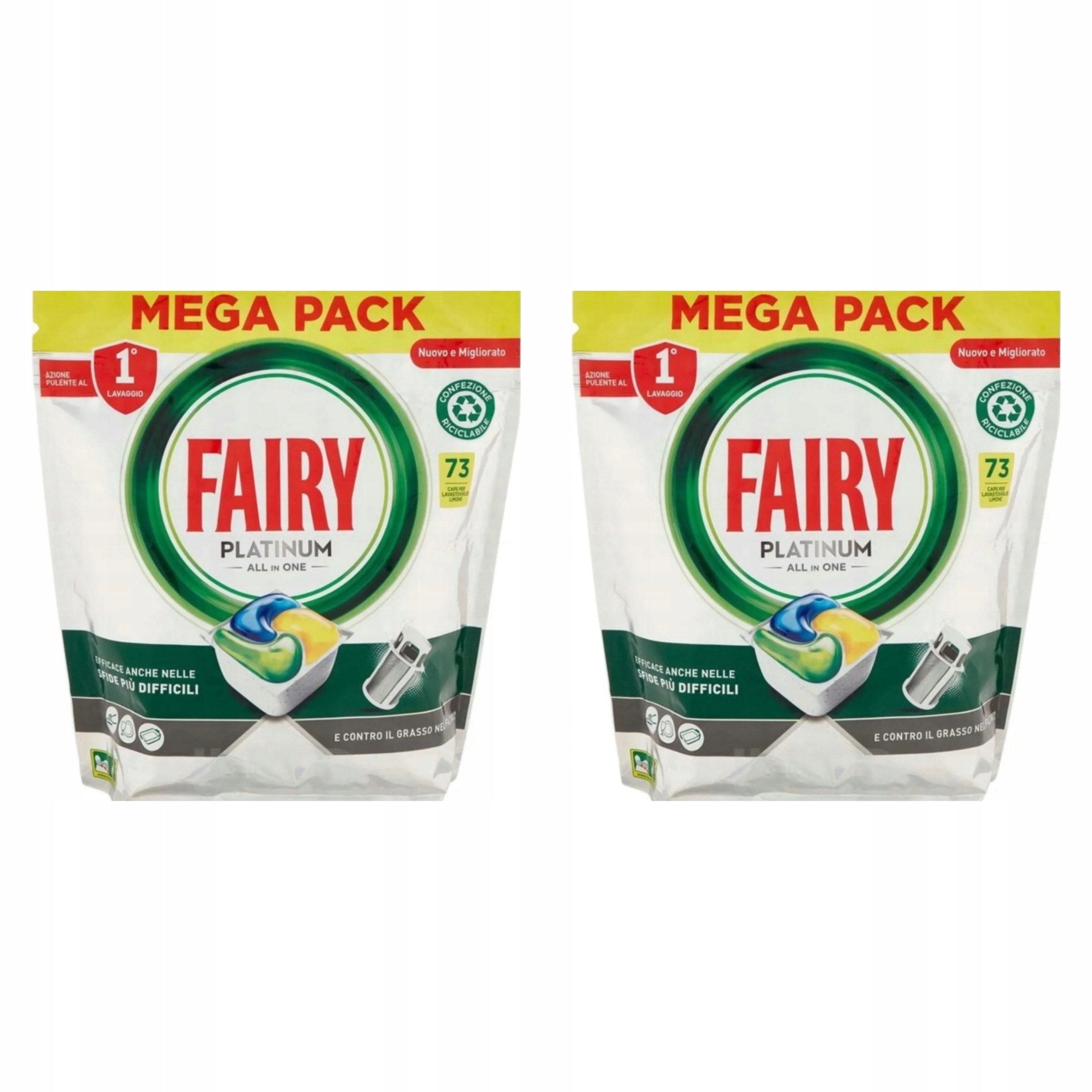 Levně Fairy Platinum tablety do myčky ALLinONE Pack Lemon 73ks /1088G