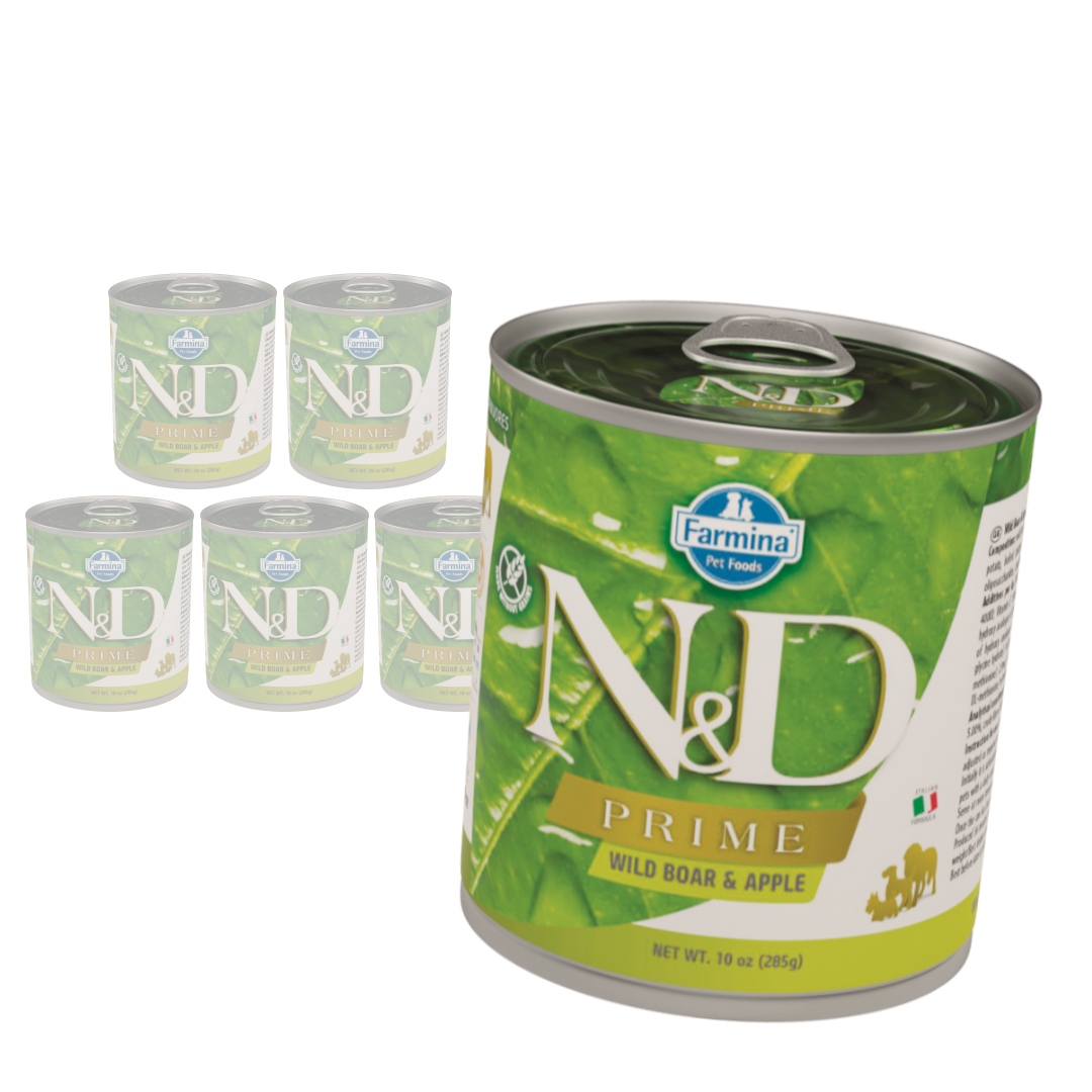 Levně Farmina N&d Dog Prime Boar Apple 6x285g Krmivo pro psa s divočákem a jablkem