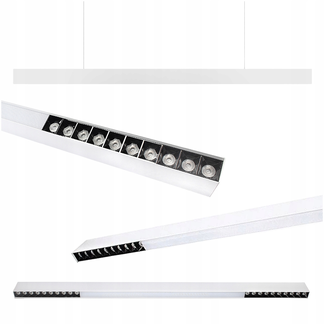 Prémiová Lineárna Led Lampa Biela 40W 3000K 3200LM 2V1 Nástenná Závesná