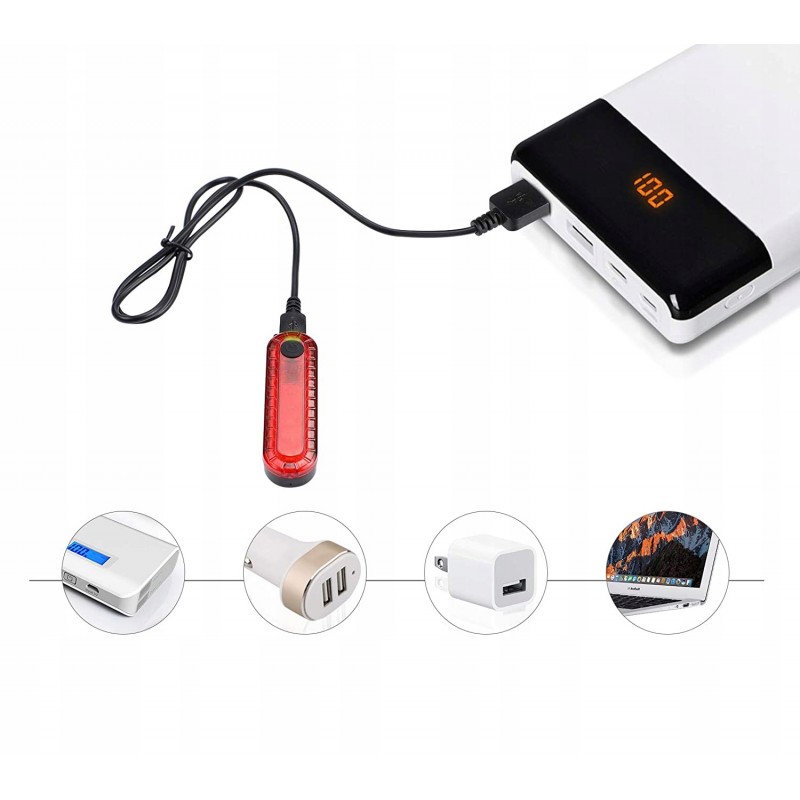 LAMPKA ROWEROWA LED TYLNA OŚWIETLENIE NA ROWER USB NA TYŁ ROWERA ŁADOWANA Kod producenta Corozevar