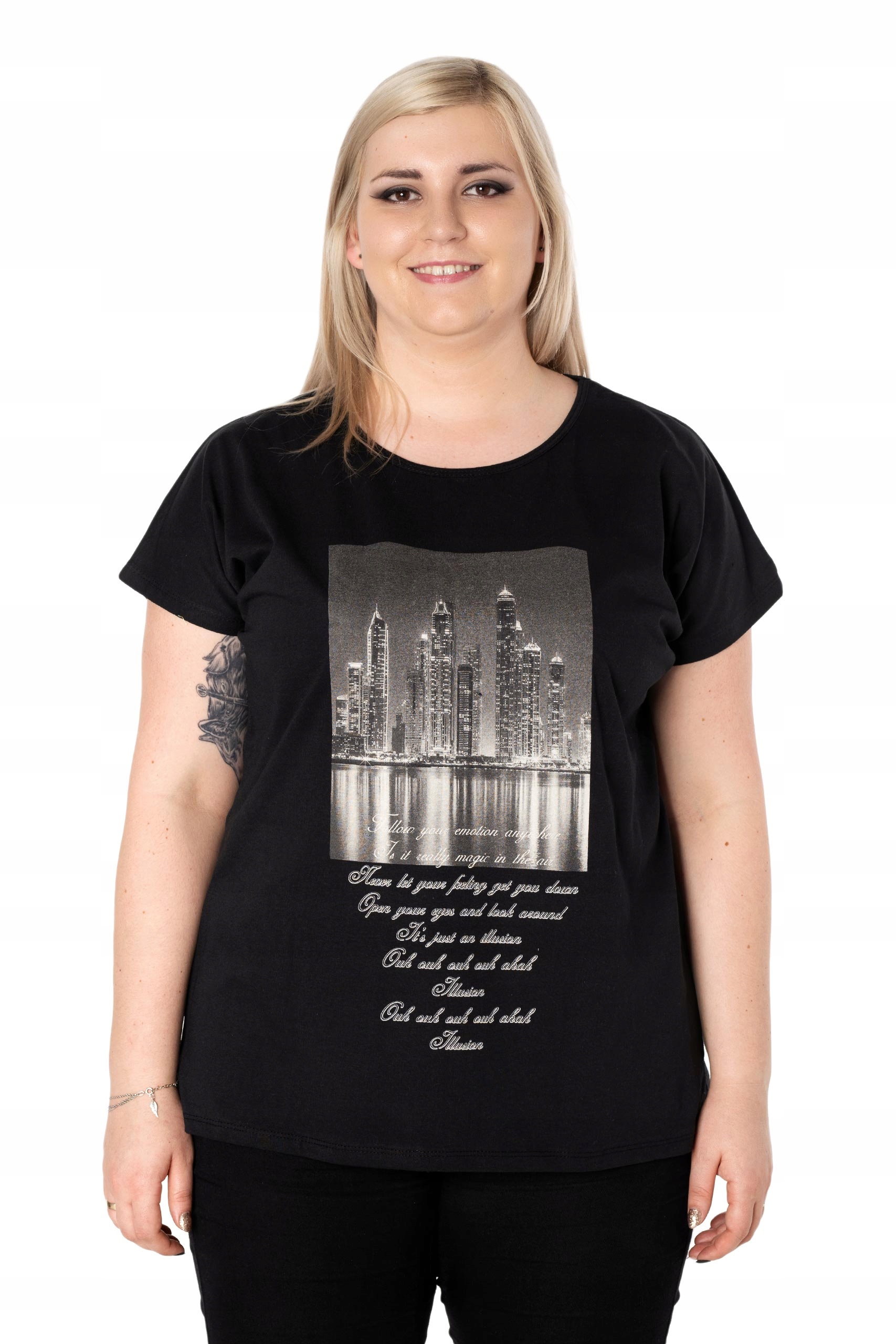 

Duża Koszulka Bluzka Damska T-shirt Top KD16-2 5XL