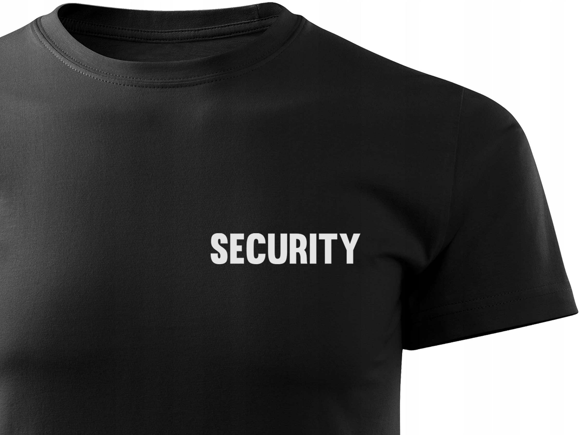 

Koszulka Czarna Wzór Security Odblaskowy Nadruk L