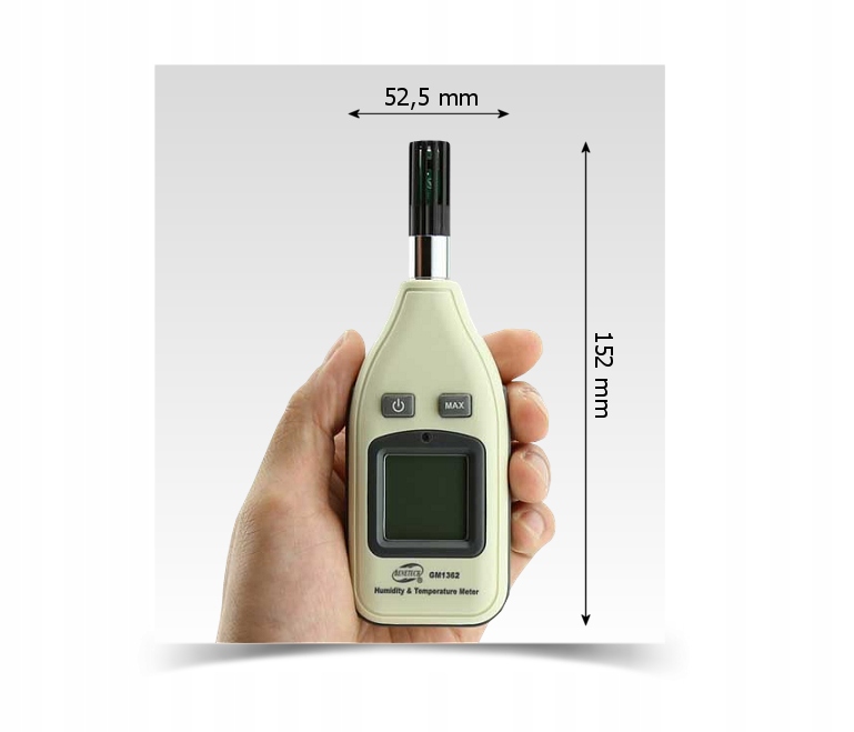 TERMOHIGROMETR RECZNY HIGROMETR MIERNIK WILGOTNOŚCI TEMPERATURY POWIETRZA Certyfikat CE