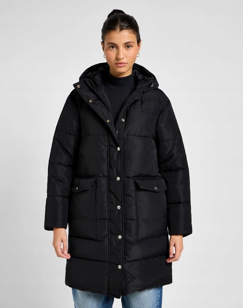 Dámská péřová bunda Lee Long Puffer Jacket Unionall Black 112355161 M