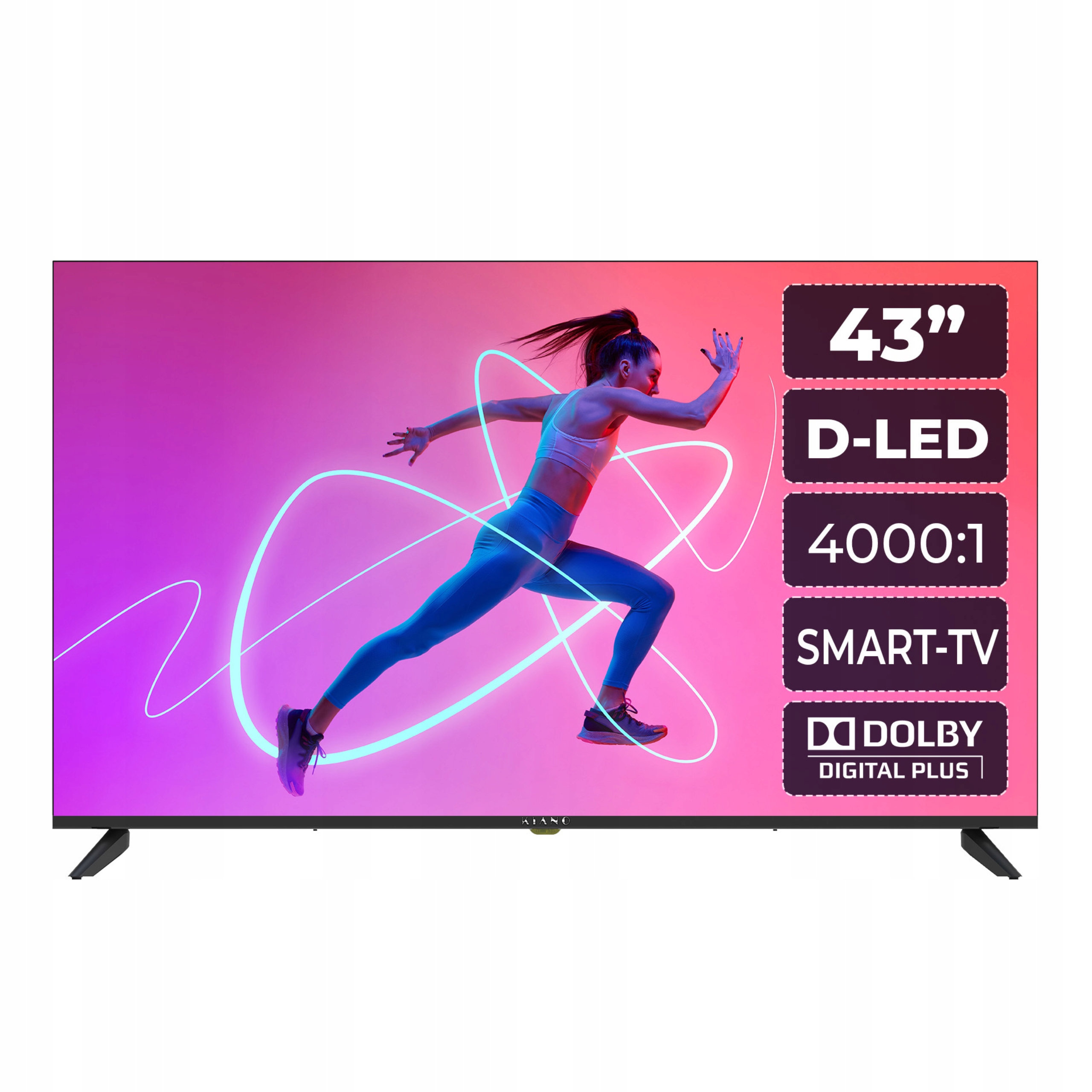 Televízor Kiano Elegance Led Tv 43" 4K Smart Tv Uhd čierny Pvr WiFi