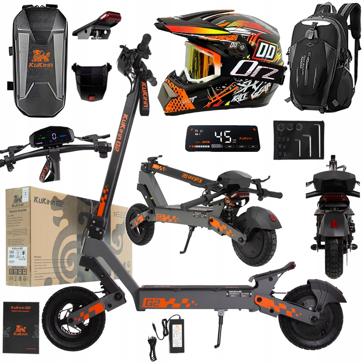 Kukirin G2 2026 Nové skládací elektrické vozidlo 1200W 45KM/H 15Ah 48V 10"