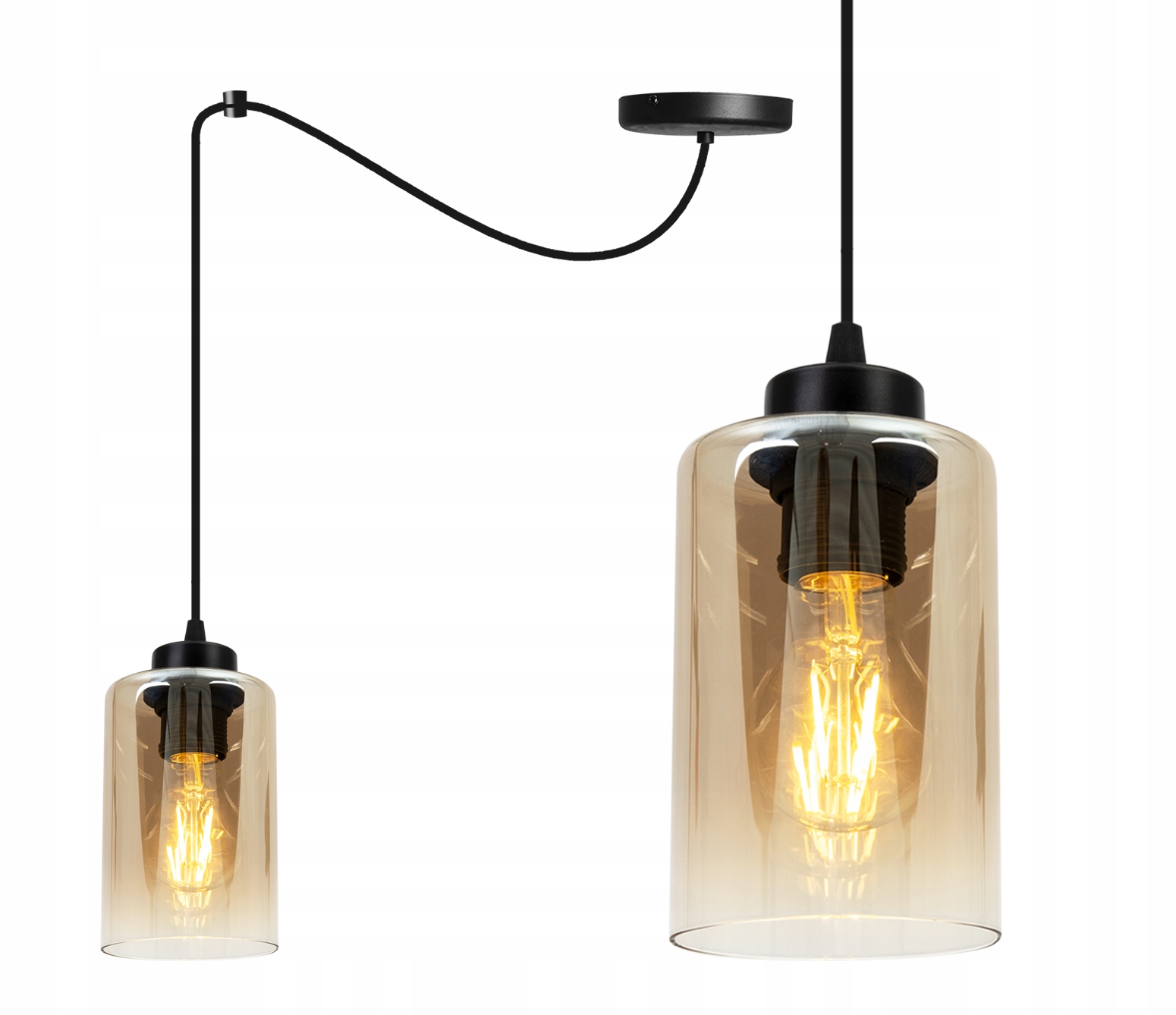 Lampa Sufitowa Wisząca Żyrandol Czarny Pojedyncza Pająk Do Salonu Łazienki