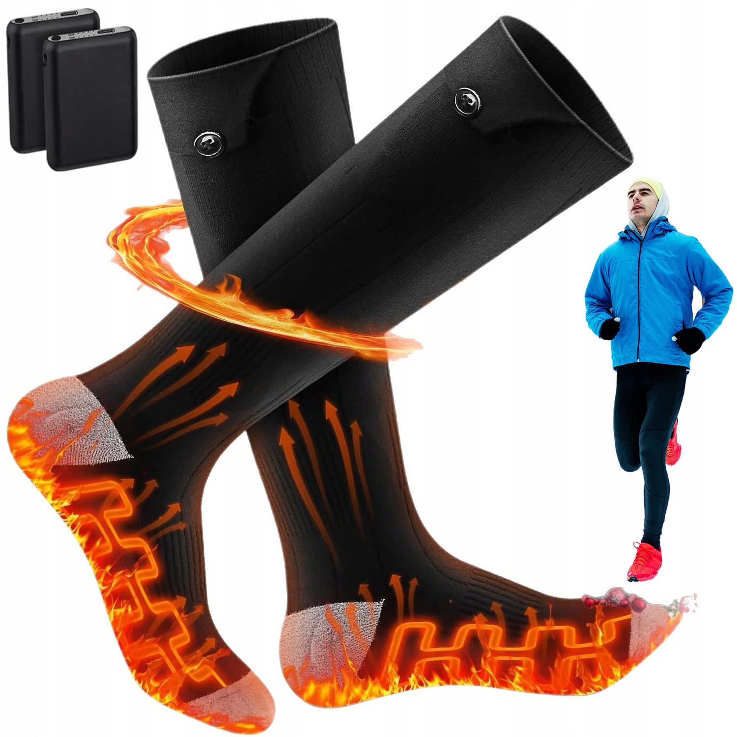 Elektrické Ponožky Vyhřívající Akumulátorový Ohřívač Nohou 2*5000 Mah