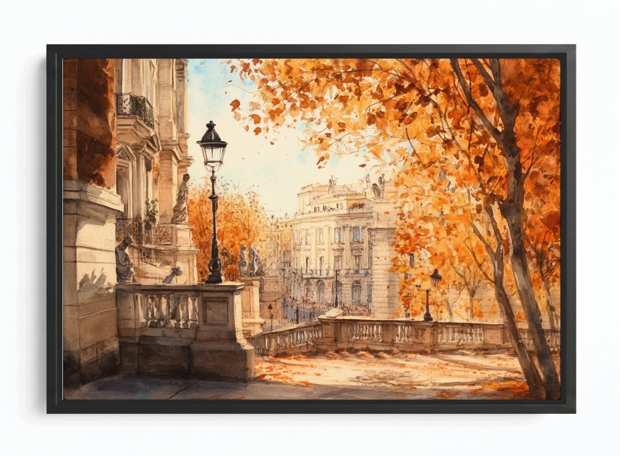 Obraz Rám Americký Box Město Řím Park Terasa Schody Podzim Pohled 60x40