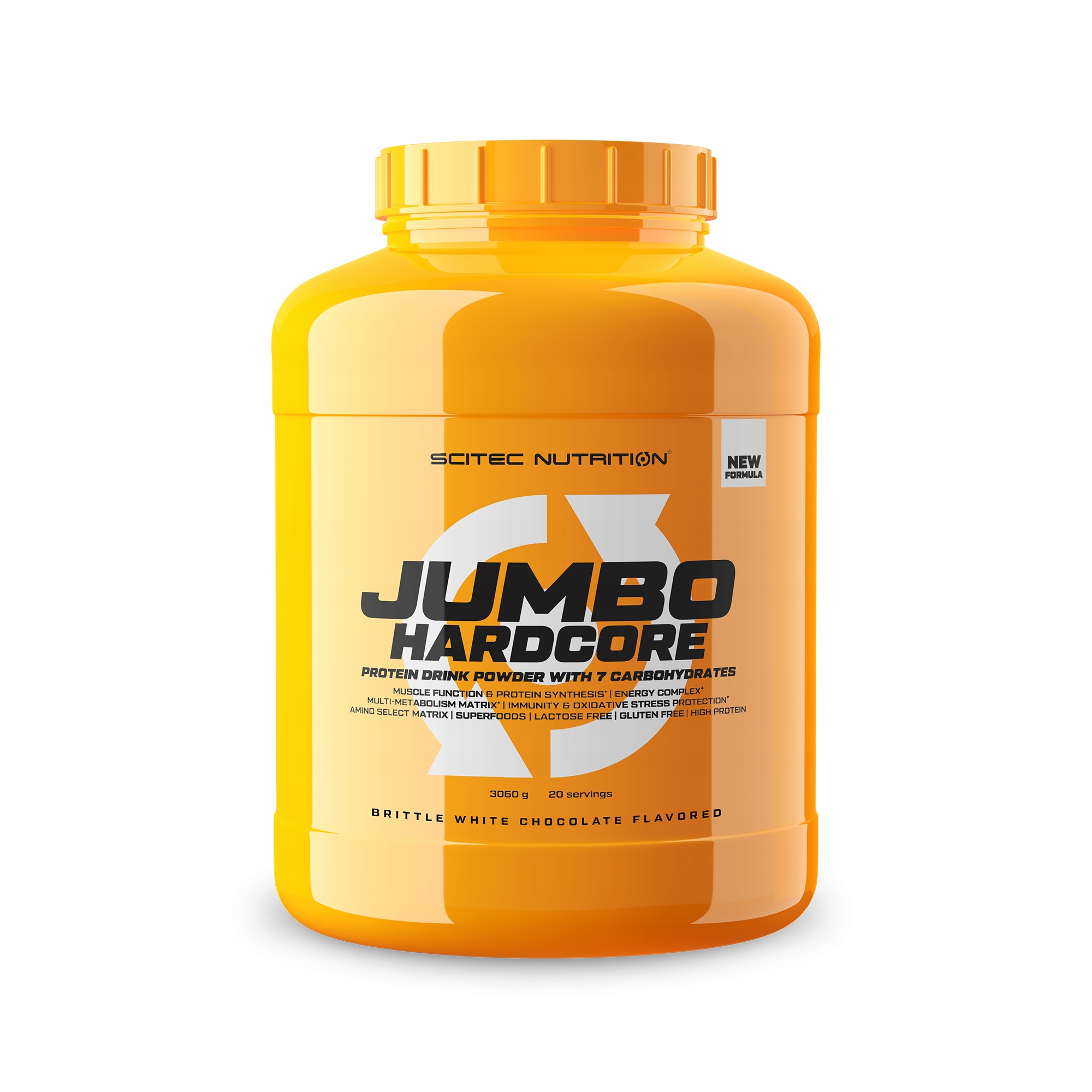 Scitec Jumbo Hardcore 3060g Gainer Svalová hmota Křupavá Bílá Čokoláda