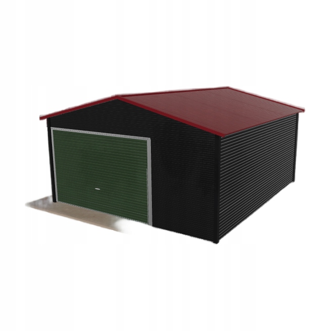 Plechová garáž 4.5 x 5 m jednopolohová, dvouspádová, černá