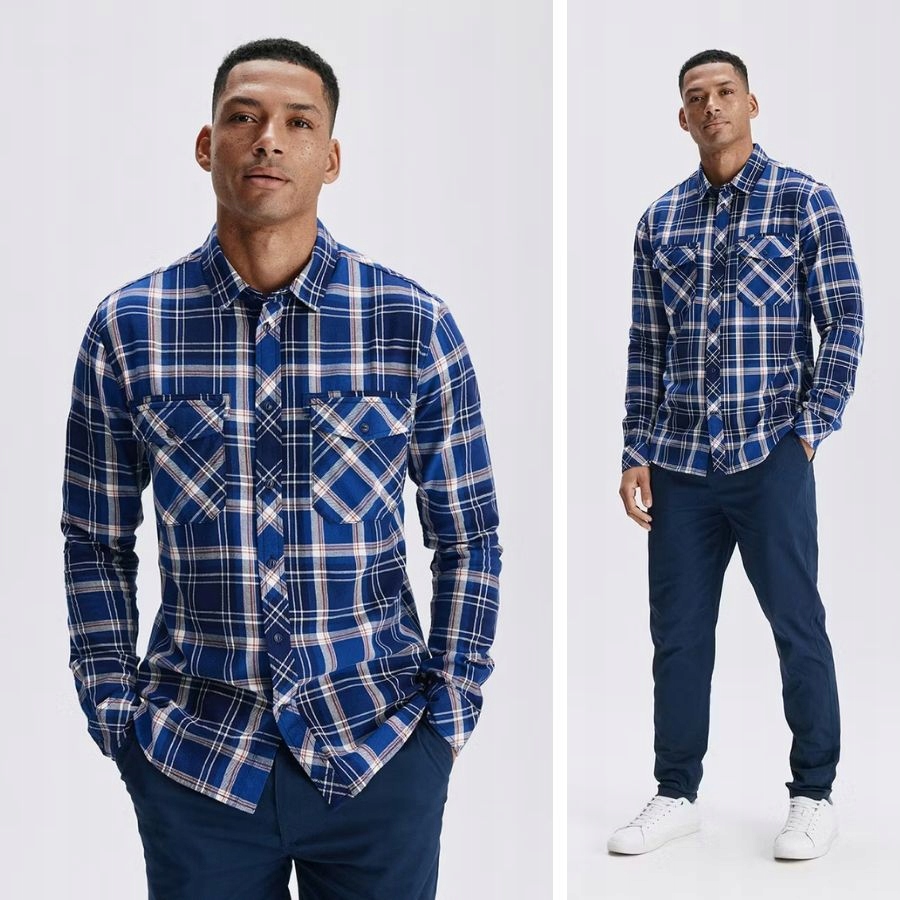 Koszula Męska Diverse Shirt Długi Rękaw Casual Bawełna Na Co Dzień