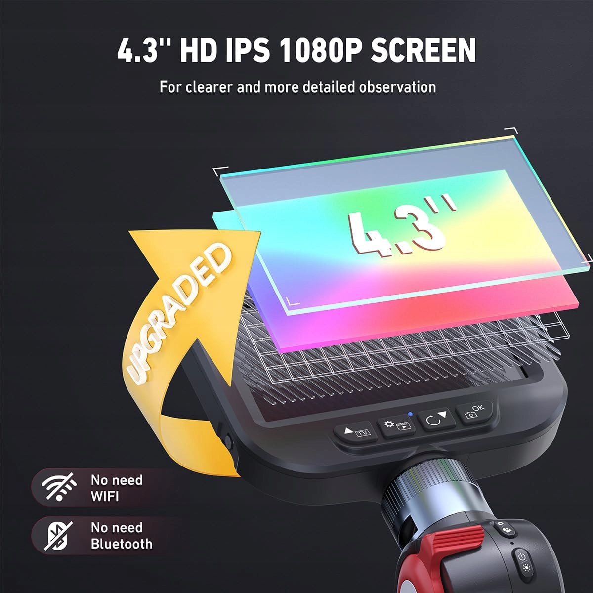 RALCAM Kamera Endoskopowa Z Oświetleniem 6 LED IP67 2M Kabel HD 720P — miniatura 3