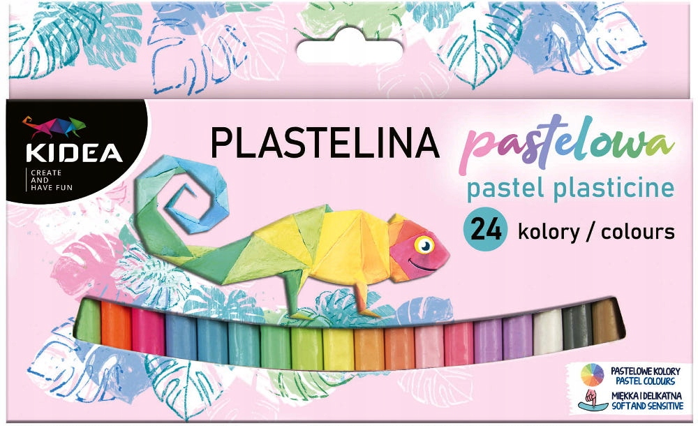 PLASTELINA 24 sztuki PASTELOWE KOLORY DELIKATNA KIDEA