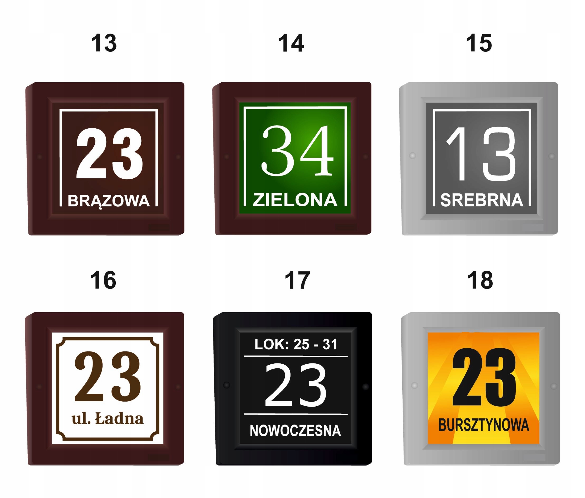 PODŚWIETLANY NUMER DOMU LED TABLICA ADRESOWA 23x23 Szerokość produktu 23 cm