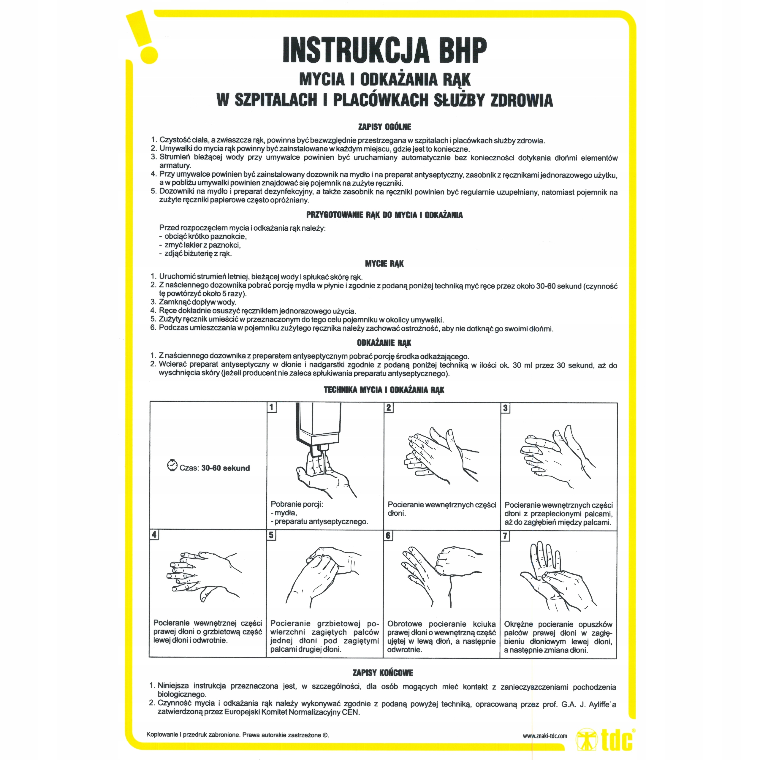 

Tablica Pcv instrukcja Bhp mycie dezynfekcjia rąk
