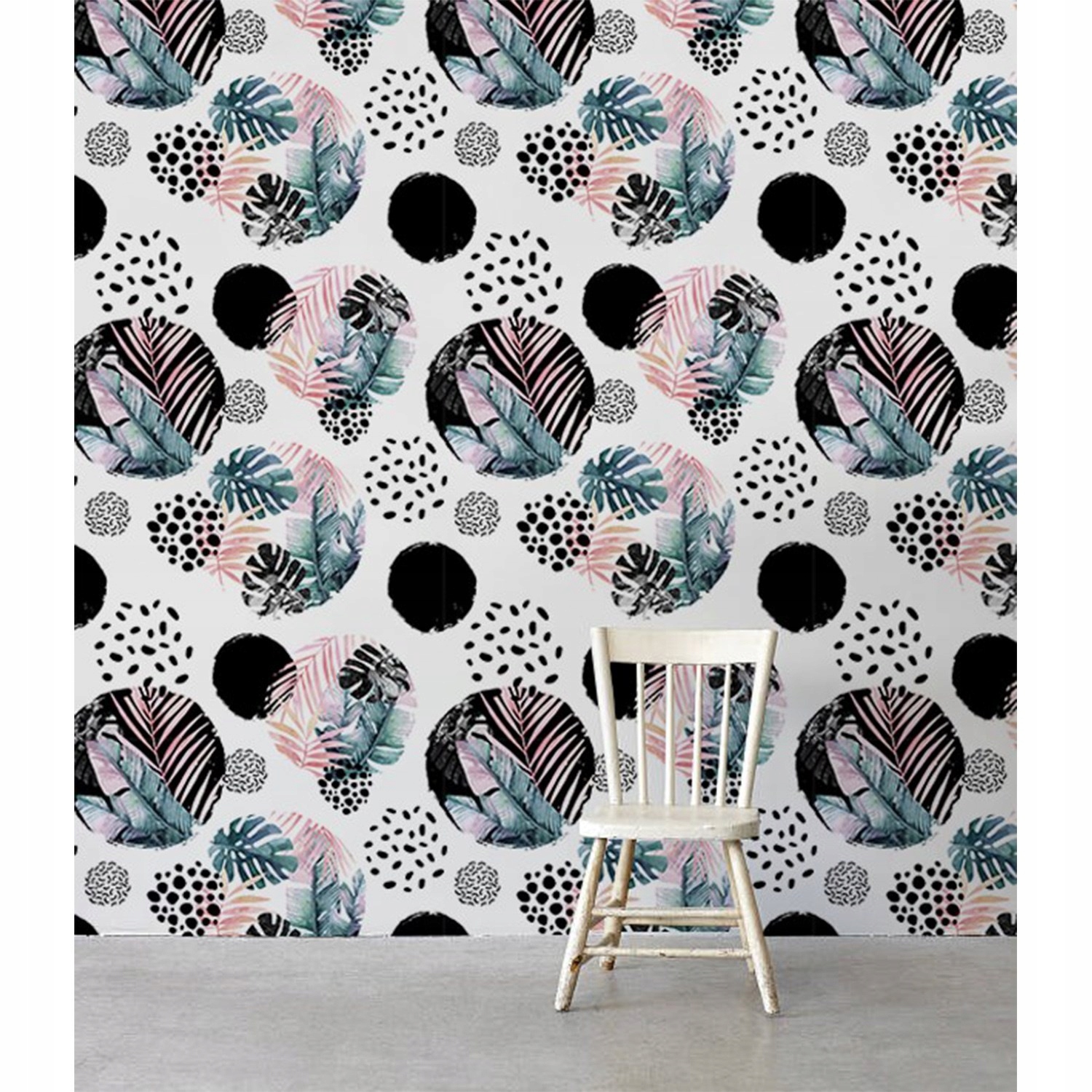 

Tapeta ścienna Egzotyczny krąg z liśćmi 360x250 cm
