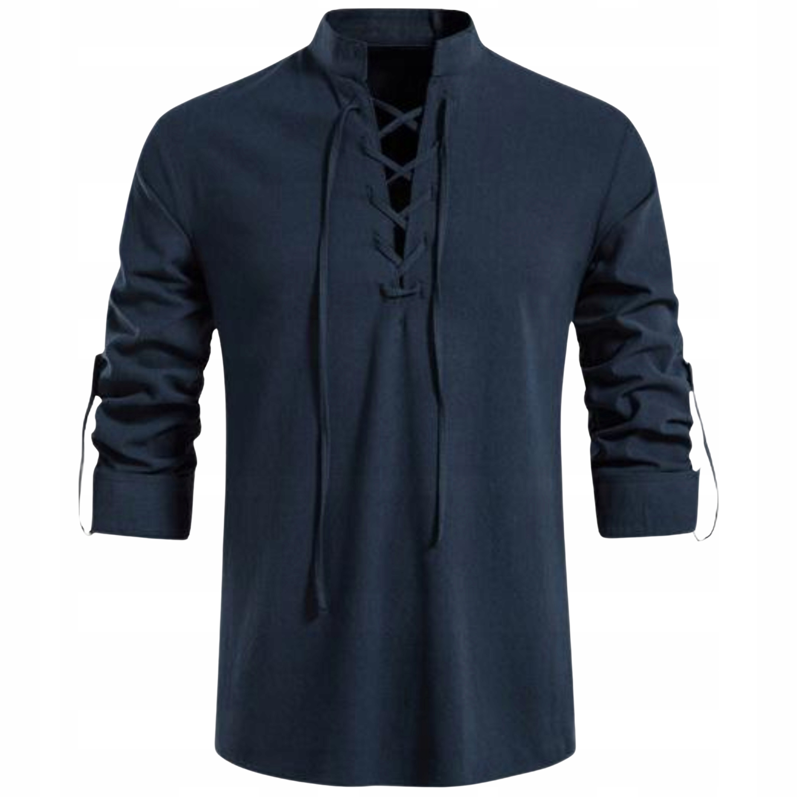 Koszula męska casual przewiewna lniana wiązanie