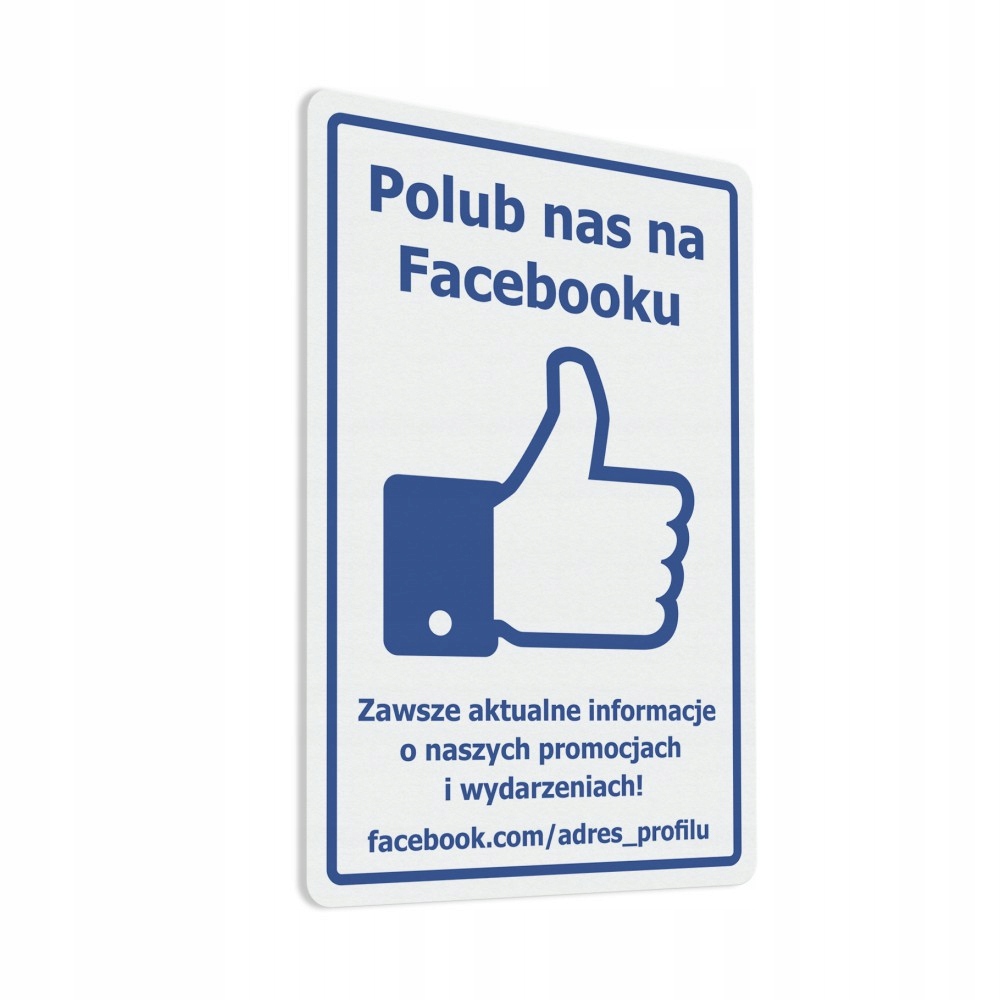 

Polub nas na Facebooku naklejka 10x15, facebook