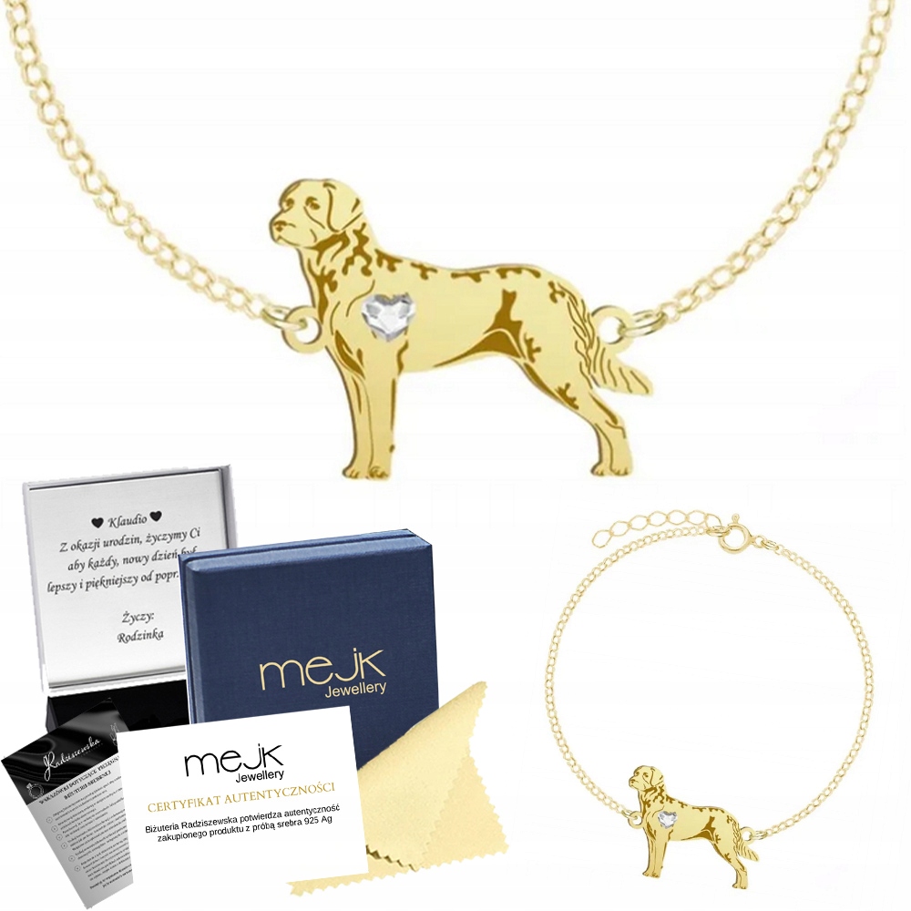 Zlatý náramek Chesapeake Bay Retriever 925 Šperky Gravírování Bonus