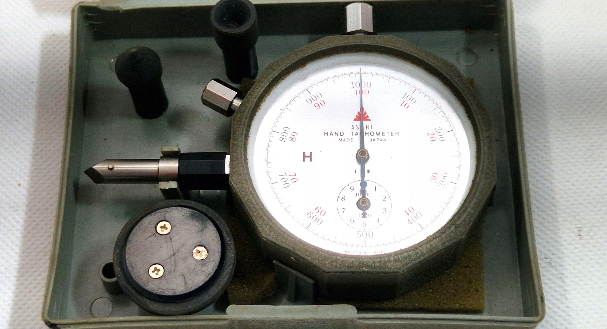 ASAHI HAND TACHOMETER NAGASHIMA KEIKI JAPAN STARY TACHOMETR
