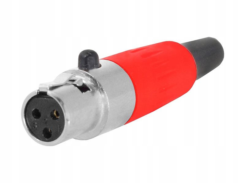 10 szt. Gniazdo Mikrofonowe Mini Canon czerwone