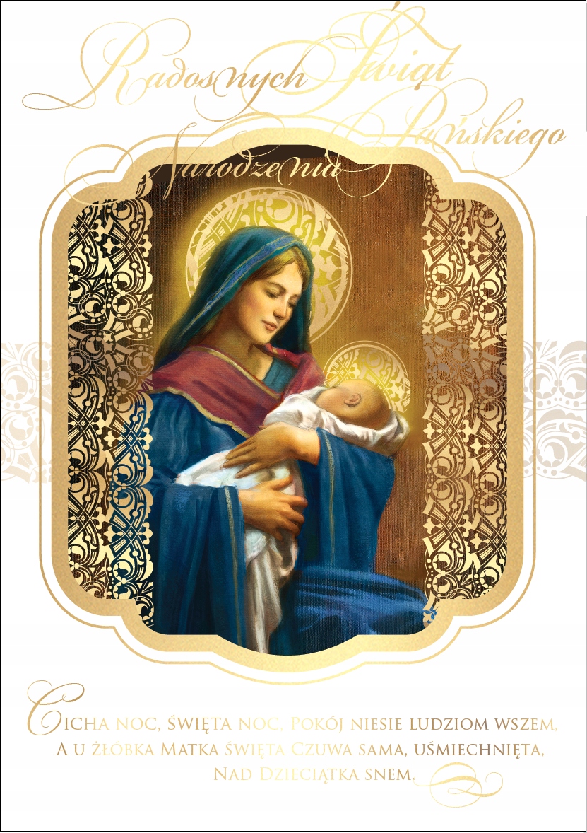 

Kartka świąteczna religijna składana urocza PP1831