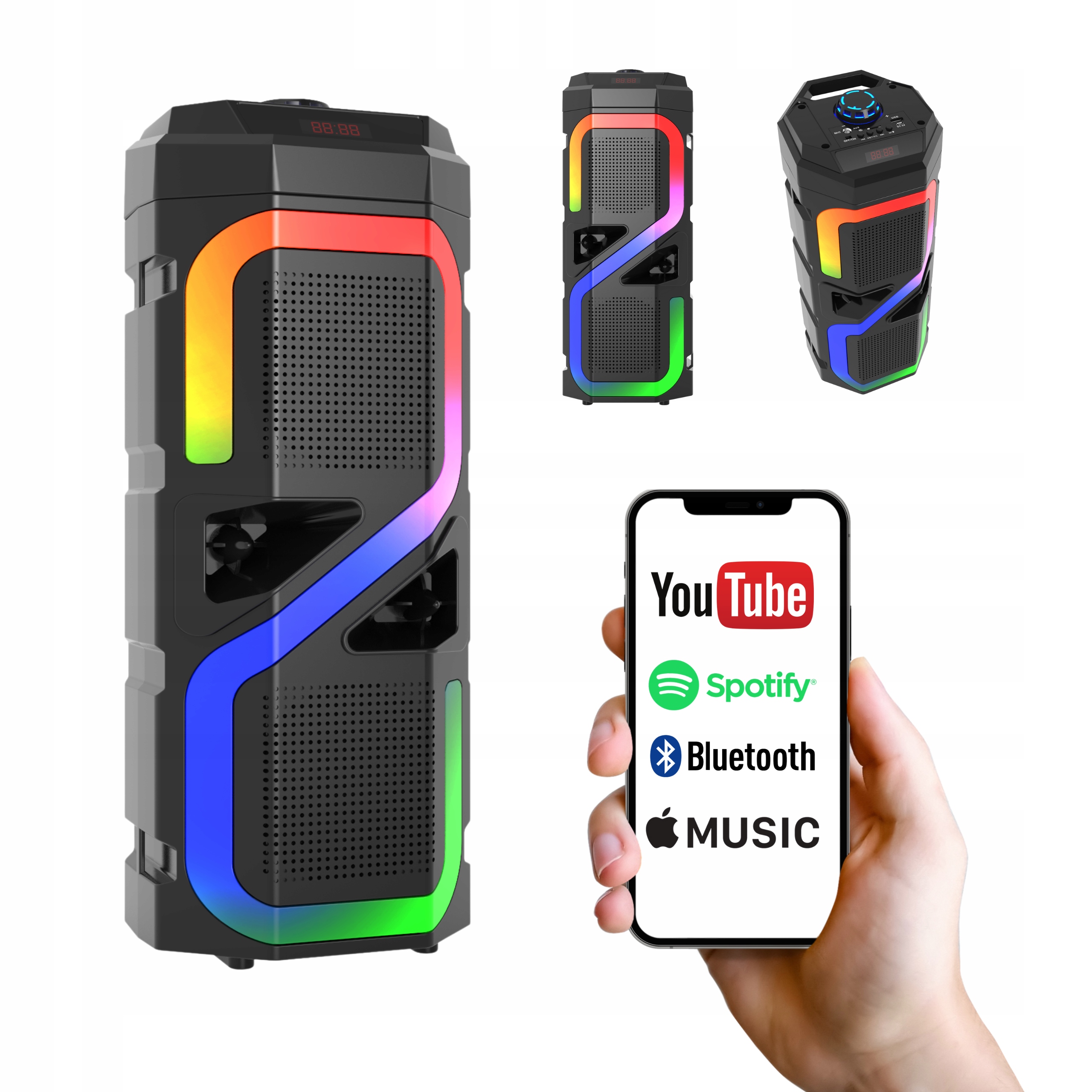 Głośnik bezprzewodowy Tracer Natrix Bluetooth Tws Rgb 16W Led 5.0 Karaoke