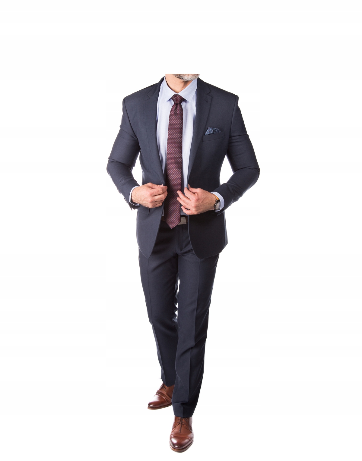 Pánský jednořadý oblek tmavě modrý hladký Slim 182/100/86