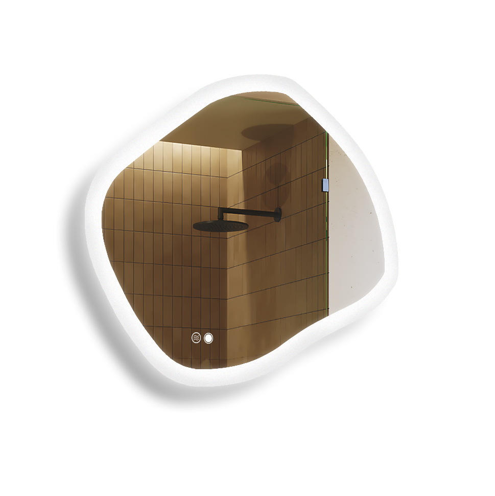 Zrcadlo 94x84 cm nepravidelné Led Dual Vypínač Vyhřívací podložka