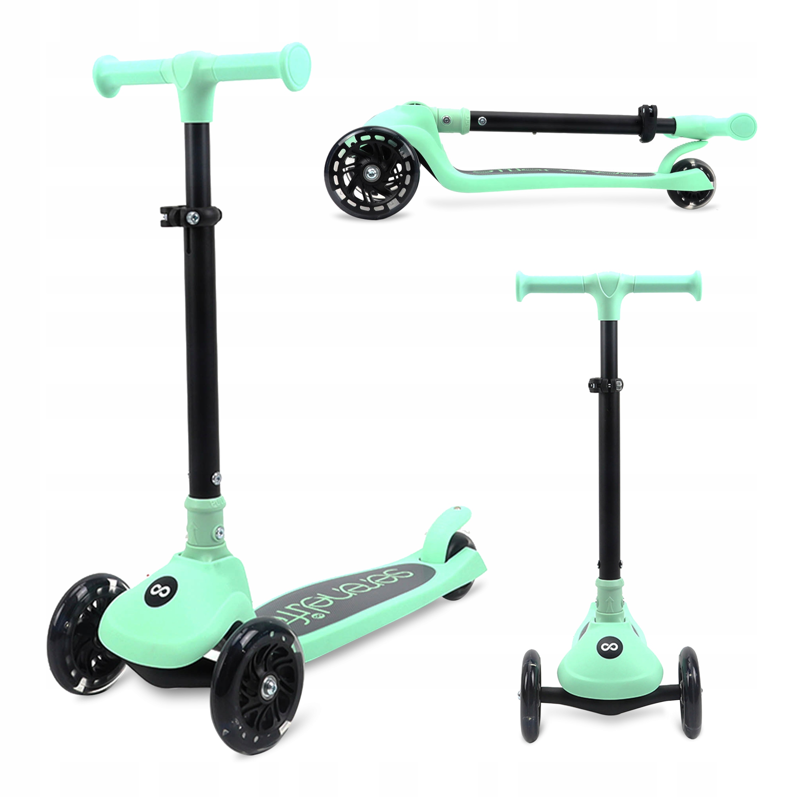 Hulajnoga Dla Dzieci 3-KOŁOWA Mięta Balansowa Z Kółkami Led Serenelife