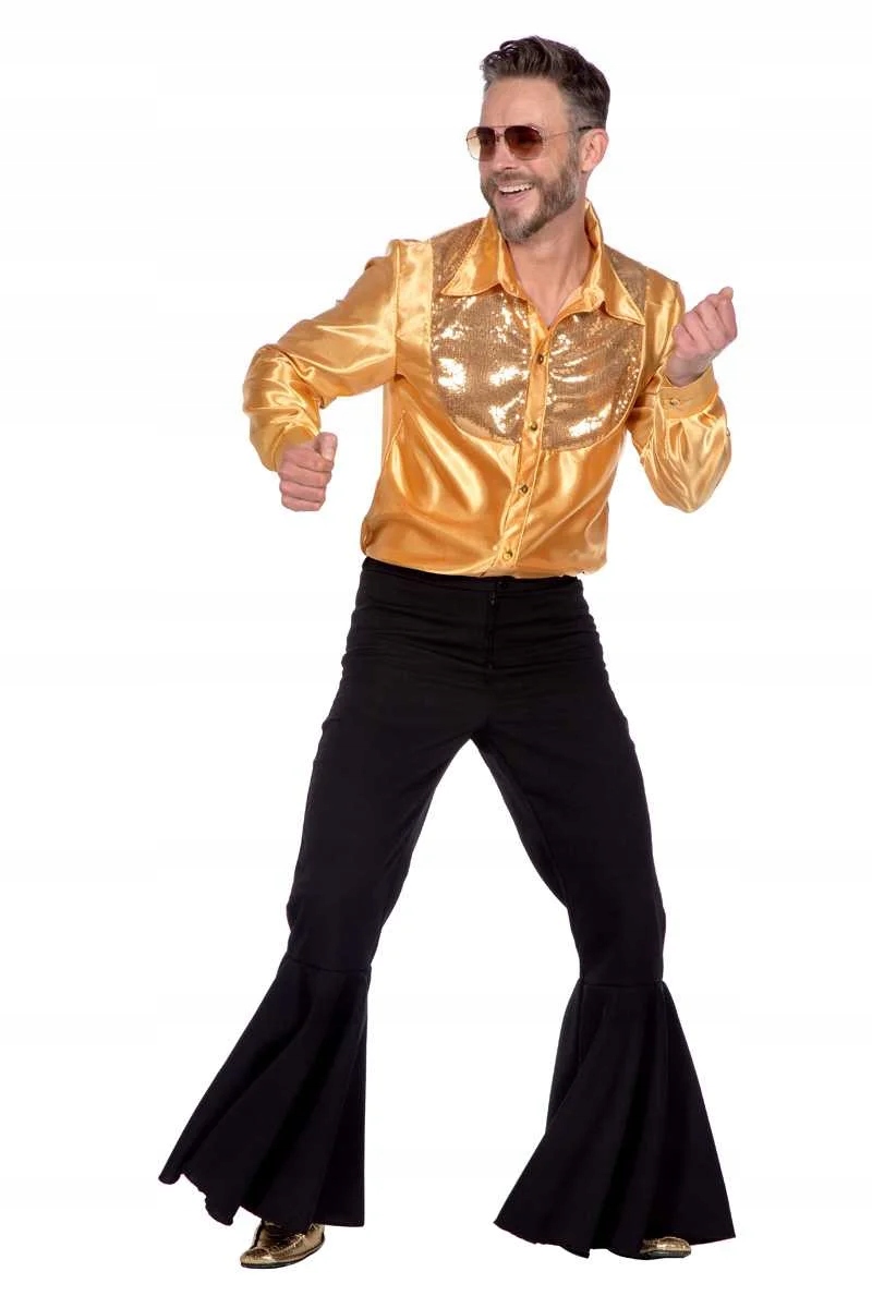Košeľa Disco Zlatá Kostým Disco Zlatá Roky 70 M