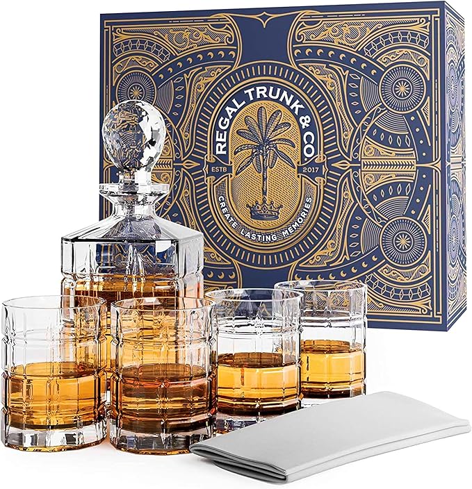Komplet Karafa A Poháre Na Whisky Regál Trunk&co S Darčekovou Krabičkou
