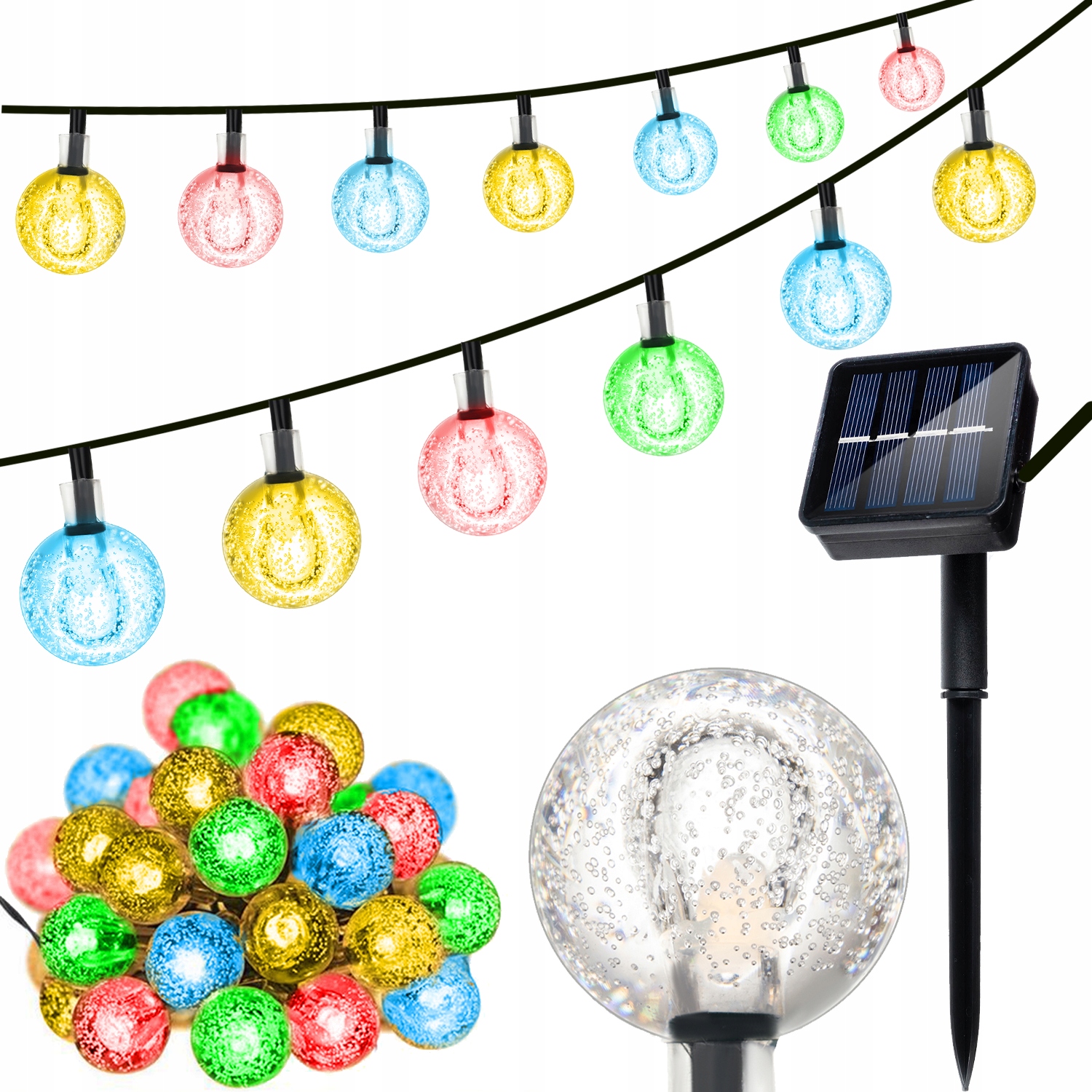 

Girlanda Solarna Ogrodowa Wiszące Lampki Led Multi