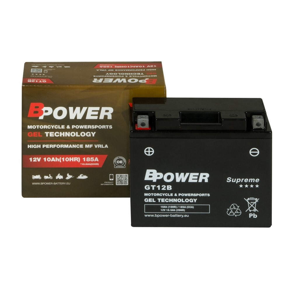 Akumulator 12V 10Ah 165A P+ Bpower Supreme Gel GT12B 18miesięcy Gwar.