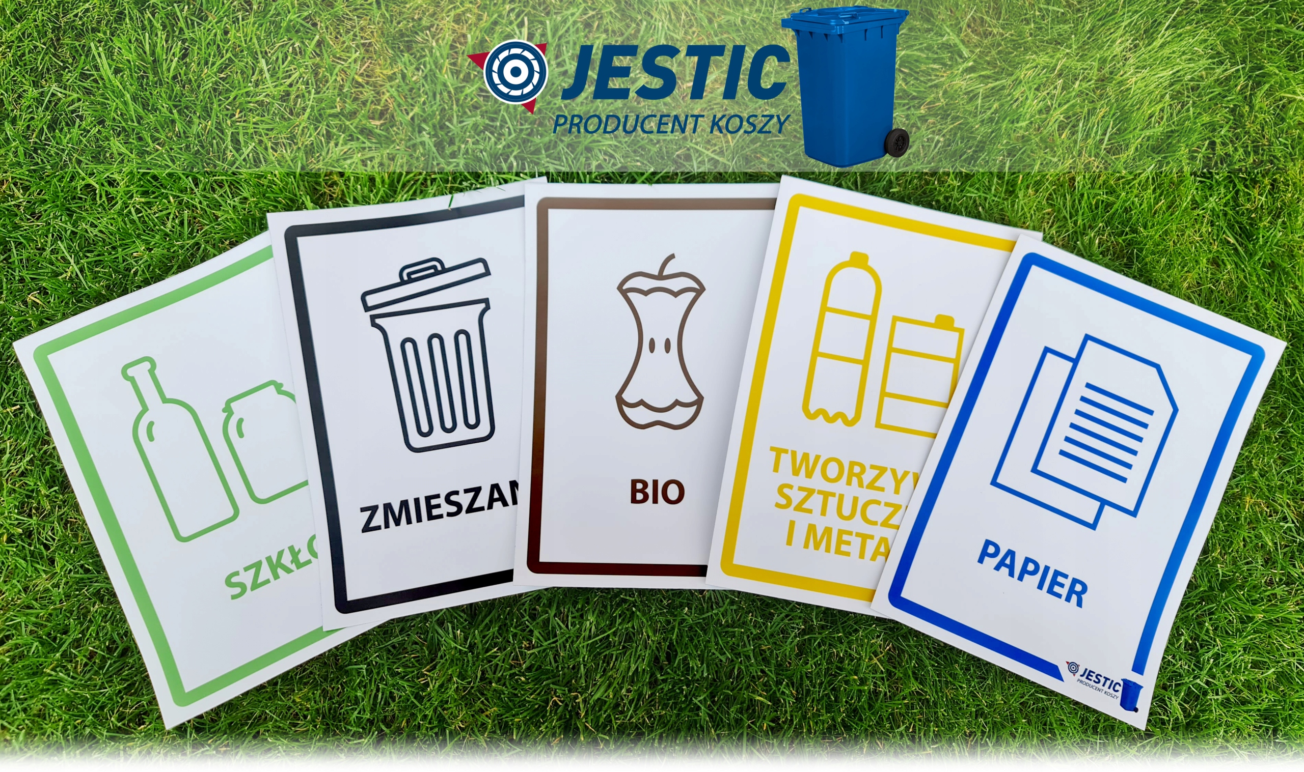 PLASTIK - NAKLEJKA NA KOSZ SEGREGACJA ŚMIECI 30CM Marka Jestic