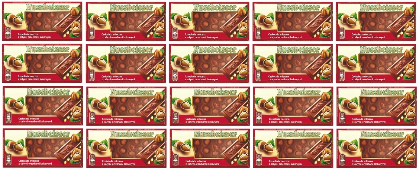 Levně 20 x 100 g Nussbeisser Čokoláda s lískovými oříšky Karton