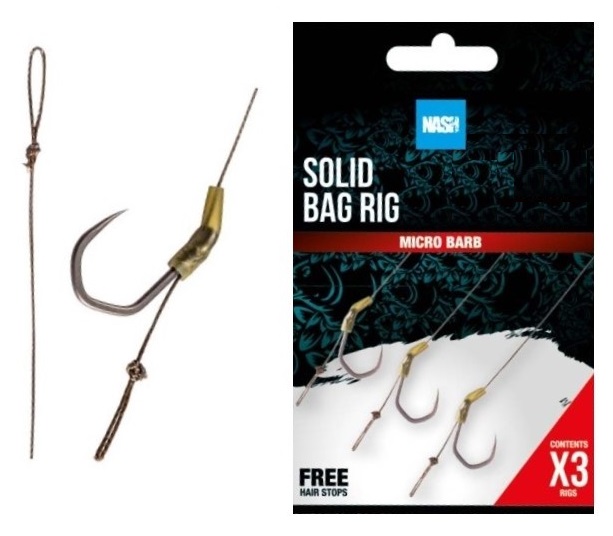 Przypony Solid Bag Rig 3szt 20lb Hak 8 Nash