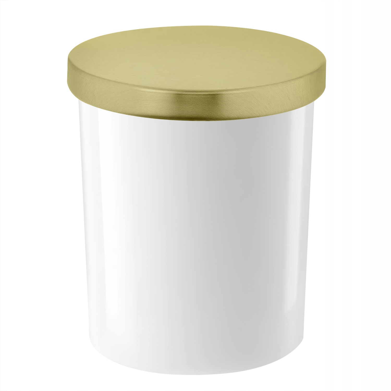 Sklenice na svíčky bílý lesk 200 ml se zlatým víčkem 90 kusů