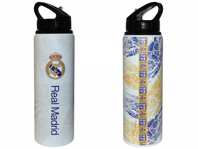 Real Madryt Bidon Aluminiowy 750 ML Z Ustnikiem Malowany Chropowaty