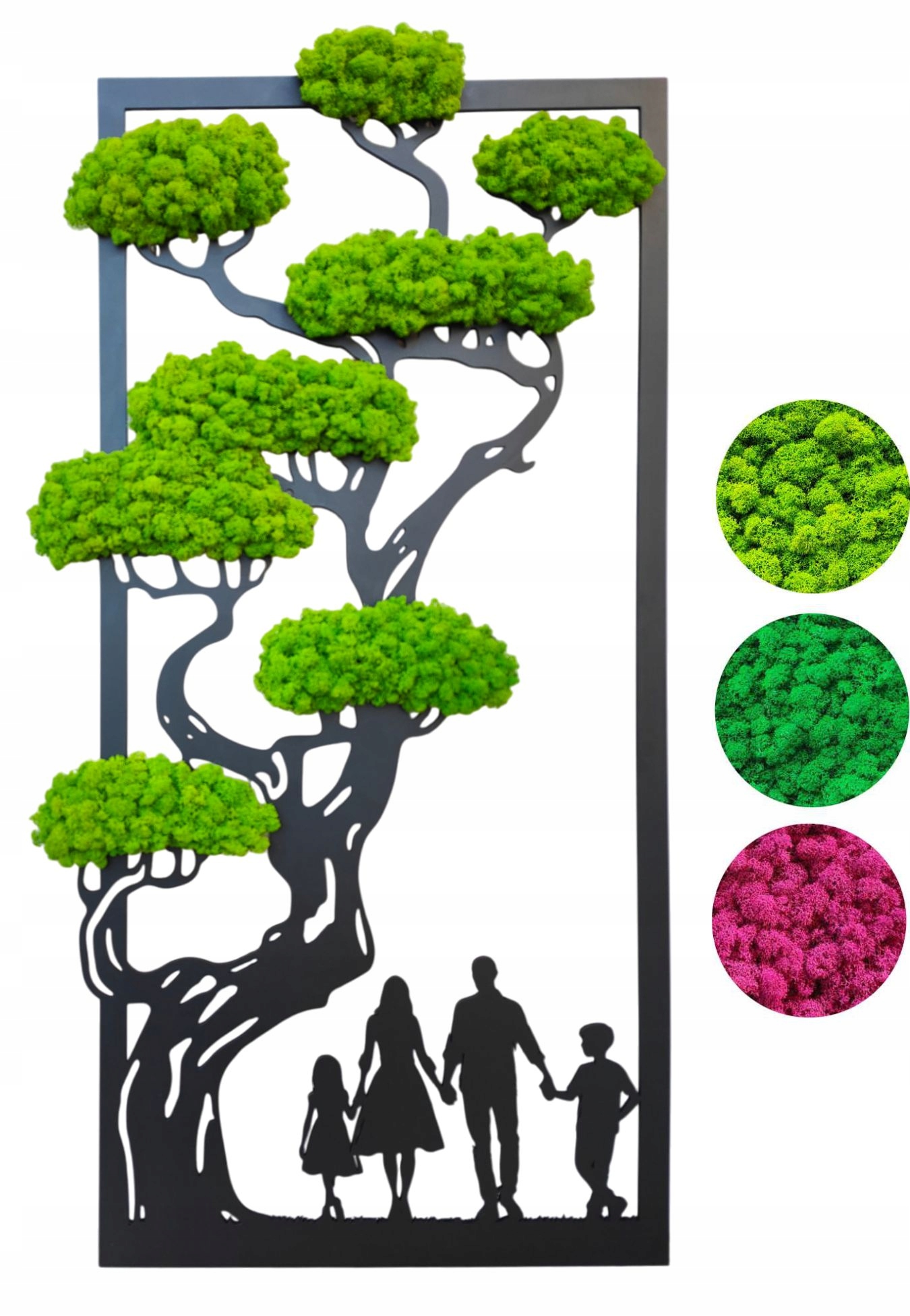 Bonsajový strom s mechem chrobotkem 60 cm rodina projekt vertikální stromek